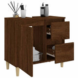Bathroom Cabinet Brown Oak 65x33x60 cm Engineered Wood - Top-Down View