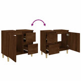 Bathroom Cabinet Brown Oak 65x33x60 cm Engineered Wood - Extra Image