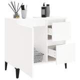 Bathroom Cabinet White 65x33x60 cm Engineered Wood - Top-Down View