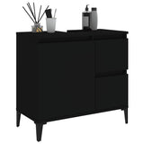 Bathroom Cabinet Black 65x33x60 cm Engineered Wood - 45-Degree Angle
