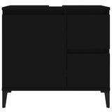 Bathroom Cabinet Black 65x33x60 cm Engineered Wood - Close-Up Angle