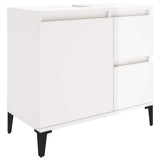 Bathroom Cabinet High Gloss White 65x33x60 cm Engineered Wood - Front View