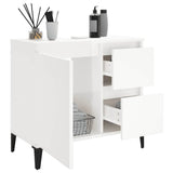 Bathroom Cabinet High Gloss White 65x33x60 cm Engineered Wood - Top-Down View