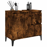 Bathroom Cabinet Smoked Oak 65x33x60 cm Engineered Wood - 45-Degree Angle