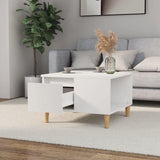 Coffee Table White 55x55x36.5 cm Engineered Wood - Side View