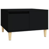 Coffee Table Black 55x55x36.5 cm Engineered Wood - Front View