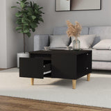 Coffee Table Black 55x55x36.5 cm Engineered Wood - Side View
