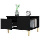 Coffee Table Black 55x55x36.5 cm Engineered Wood - 45-Degree Angle