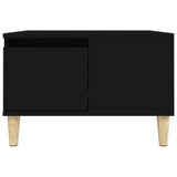 Coffee Table Black 55x55x36.5 cm Engineered Wood - Close-Up Angle