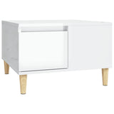 Coffee Table High Gloss White 55x55x36.5 cm Engineered Wood - Front View