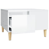 Coffee Table High Gloss White 55x55x36.5 cm Engineered Wood - Rear View