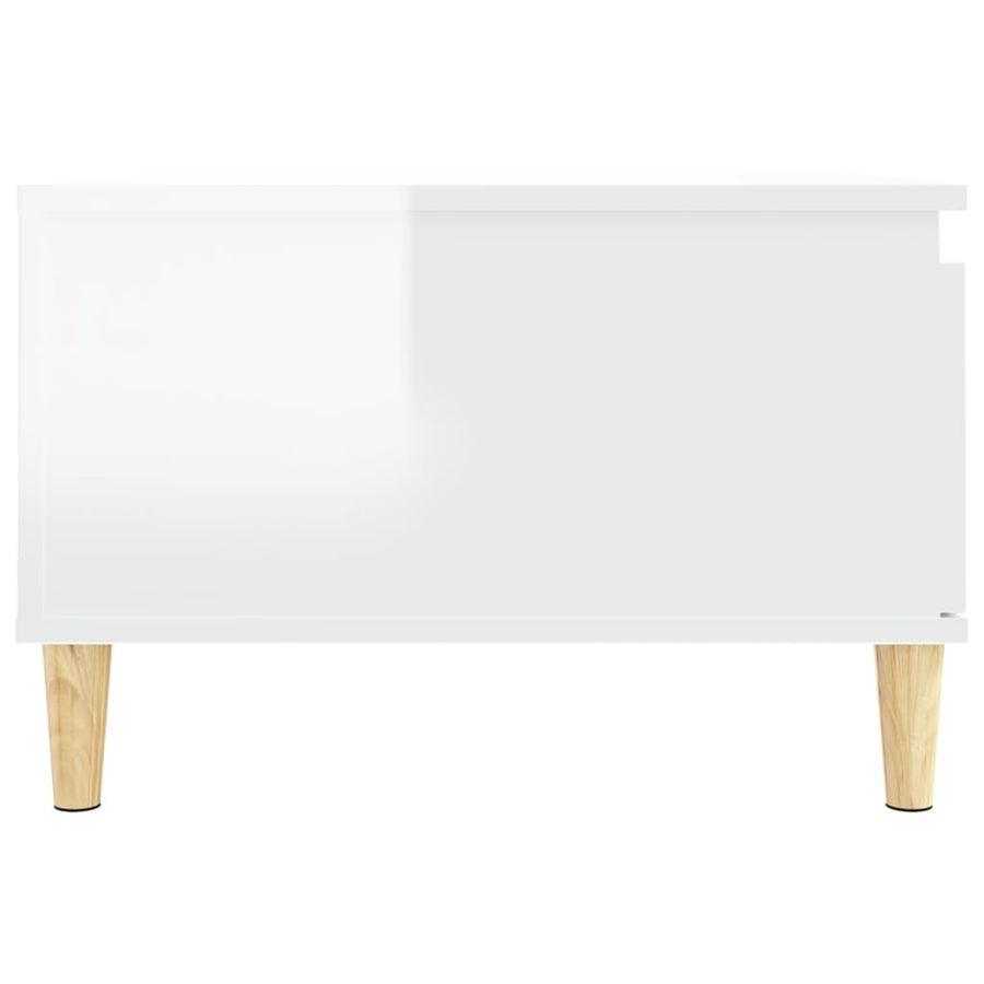 Coffee Table High Gloss White 55x55x36.5 cm Engineered Wood