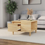 Coffee Table Sonoma Oak 55x55x36.5 cm Engineered Wood - Side View