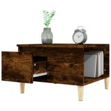 Coffee Table Smoked Oak 55x55x36.5 cm Engineered Wood - 45-Degree Angle