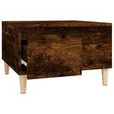 Coffee Table Smoked Oak 55x55x36.5 cm Engineered Wood - Rear View