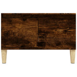 Coffee Table Smoked Oak 55x55x36.5 cm Engineered Wood - Close-Up Angle