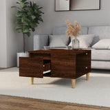 Coffee Table Brown Oak 55x55x36.5 cm Engineered Wood - Side View