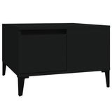 Coffee Table Black 55x55x36.5 cm Engineered Wood - Front View