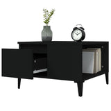 Coffee Table Black 55x55x36.5 cm Engineered Wood - 45-Degree Angle