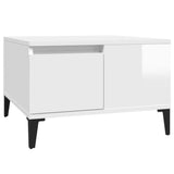 Coffee Table High Gloss White 55x55x36.5 cm Engineered Wood - Front View
