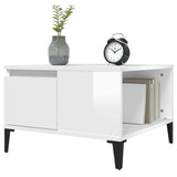 Coffee Table High Gloss White 55x55x36.5 cm Engineered Wood - Top-Down View
