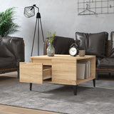 Coffee Table Sonoma Oak 55x55x36.5 cm Engineered Wood - Side View