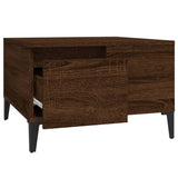 Coffee Table Brown Oak 55x55x36.5 cm Engineered Wood - Rear View