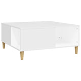 Coffee Table White 80x80x36.5 cm Engineered Wood - Front View