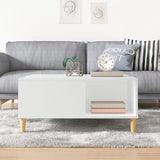 Coffee Table White 80x80x36.5 cm Engineered Wood - Side View