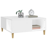 Coffee Table White 80x80x36.5 cm Engineered Wood