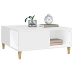 Coffee Table White 80x80x36.5 cm Engineered Wood