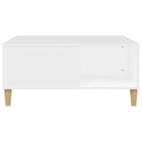 Coffee Table White 80x80x36.5 cm Engineered Wood - 45-Degree Angle