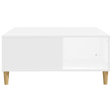 Coffee Table White 80x80x36.5 cm Engineered Wood - Rear View