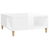 Coffee Table High Gloss White 80x80x36.5 cm Engineered Wood