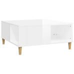 Coffee Table High Gloss White 80x80x36.5 cm Engineered Wood
