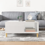 Coffee Table High Gloss White 80x80x36.5 cm Engineered Wood - Side View