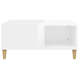 Coffee Table High Gloss White 80x80x36.5 cm Engineered Wood