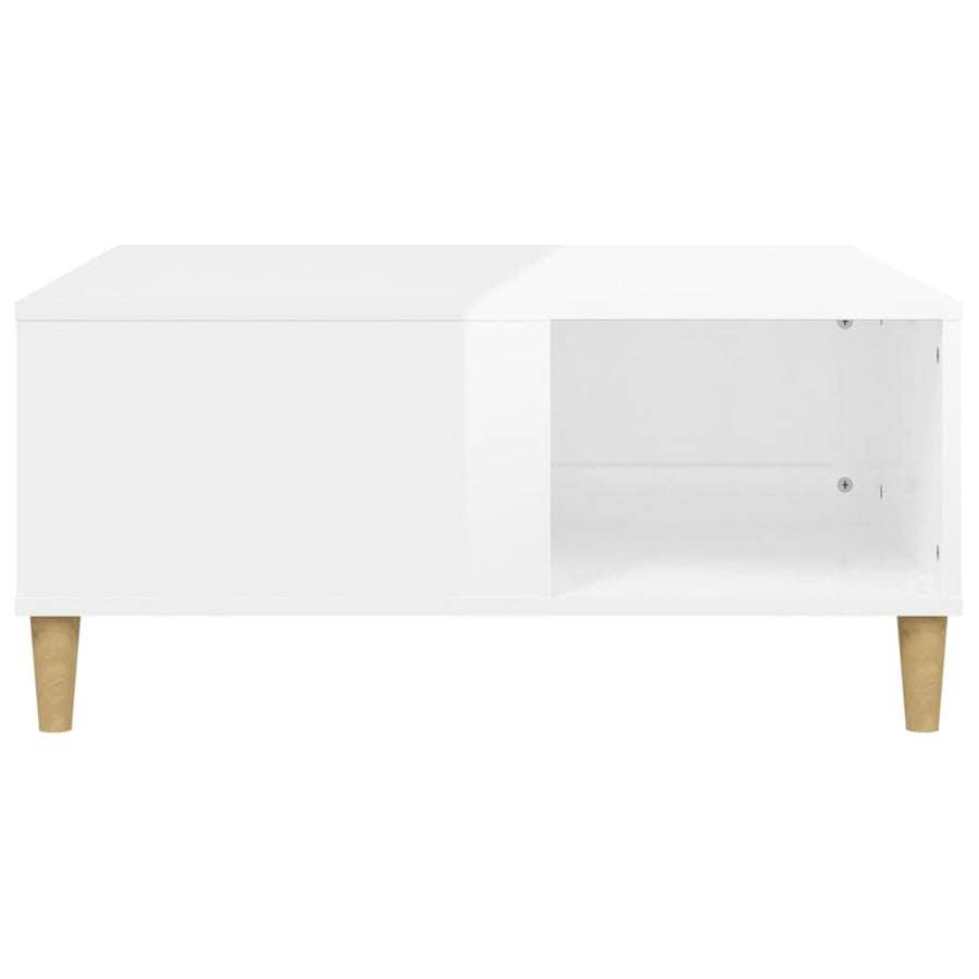 Coffee Table High Gloss White 80x80x36.5 cm Engineered Wood