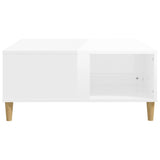 Coffee Table High Gloss White 80x80x36.5 cm Engineered Wood