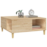 Coffee Table Sonoma Oak 80x80x36.5 cm Engineered Wood - Top-Down View