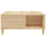 Coffee Table Sonoma Oak 80x80x36.5 cm Engineered Wood - Rear View