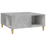 Coffee Table Concrete Grey 80x80x36.5 cm Engineered Wood - Front View