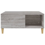 Coffee Table Grey Sonoma 80x80x36.5 cm Engineered Wood - 45-Degree Angle