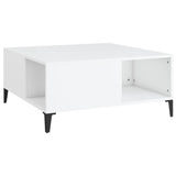 Coffee Table White 80x80x36.5 cm Engineered Wood - Front View