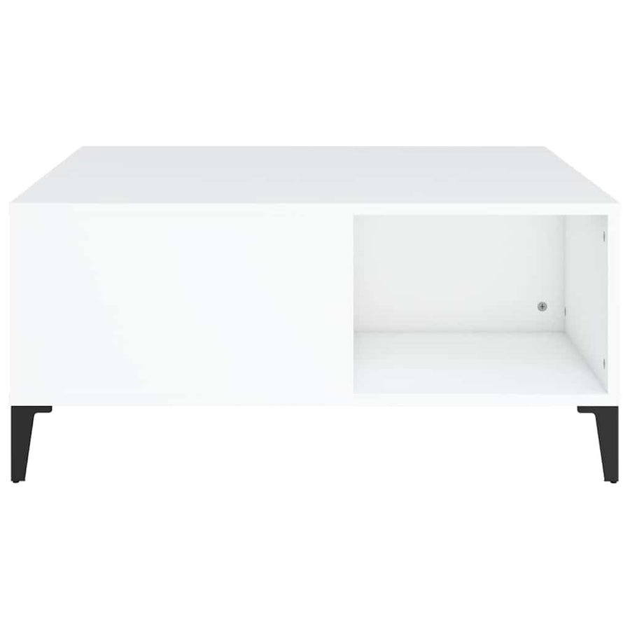 Coffee Table White 80x80x36.5 cm Engineered Wood