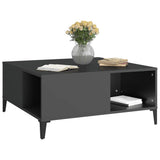 Coffee Table Black 80x80x36.5 cm Engineered Wood - Top-Down View