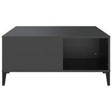 Coffee Table Black 80x80x36.5 cm Engineered Wood - 45-Degree Angle
