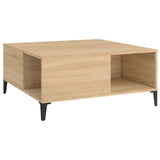 Coffee Table Sonoma Oak 80x80x36.5 cm Engineered Wood - Front View