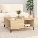 Coffee Table Sonoma Oak 80x80x36.5 cm Engineered Wood - Side View