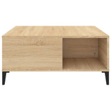 Coffee Table Sonoma Oak 80x80x36.5 cm Engineered Wood - 45-Degree Angle